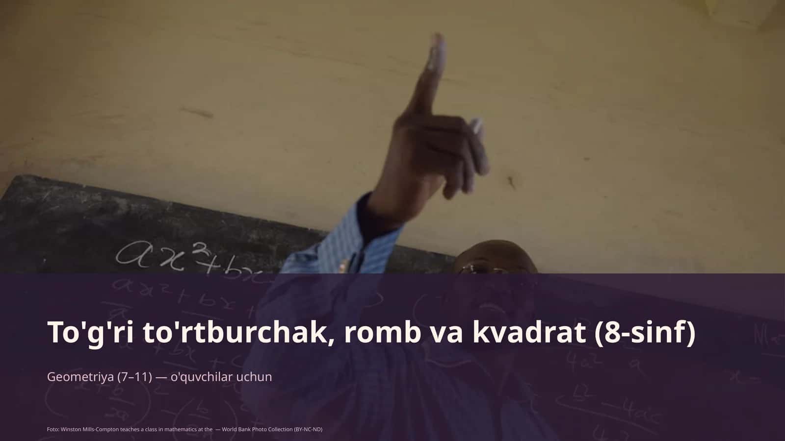 To'g'ri to'rtburchak, romb va kvadrat (8-sinf) 1