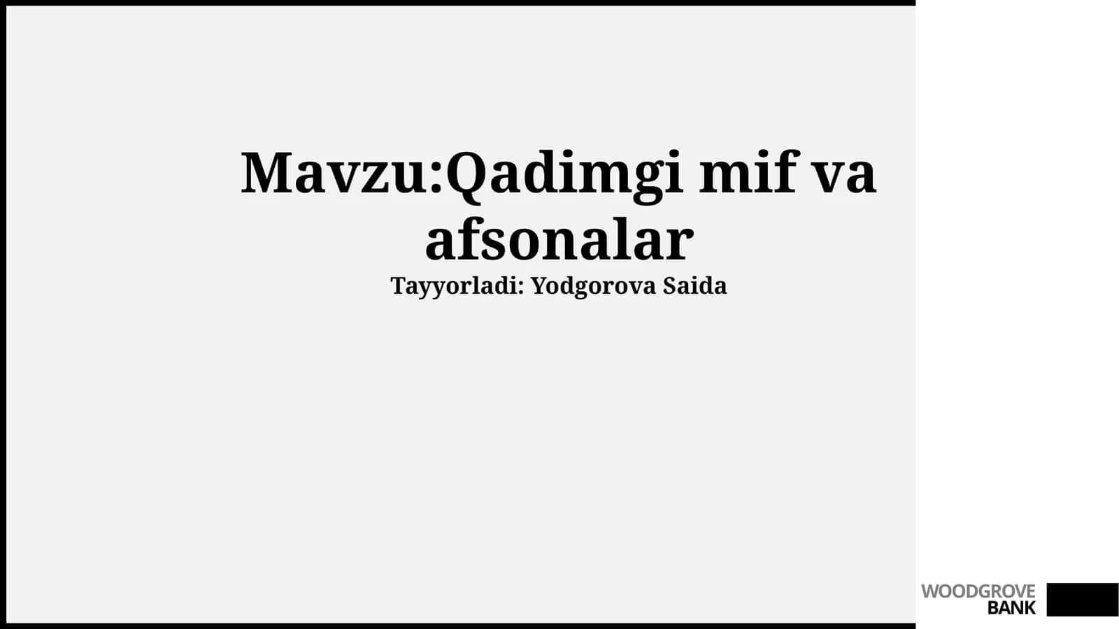 Qadimgi davr mif va afsonalari 1