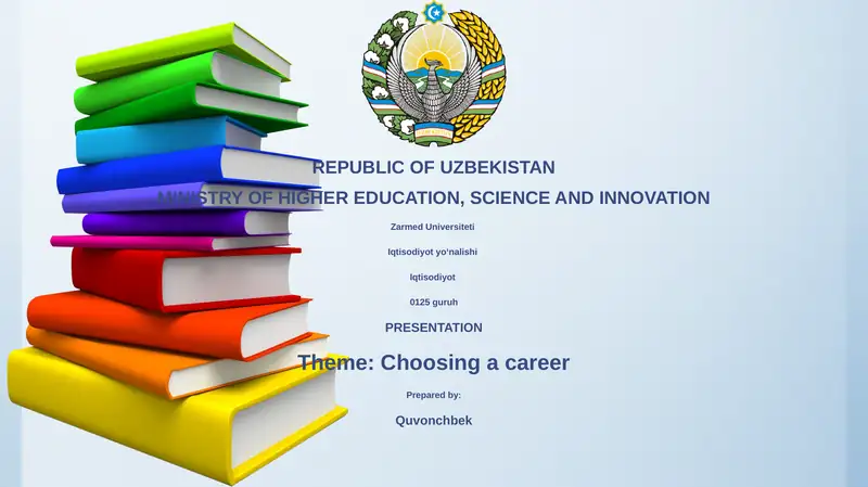 Choosing a career 1