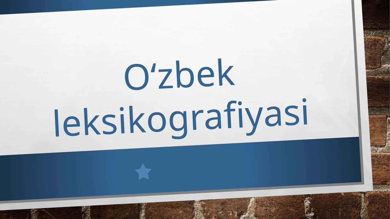 O‘zbek leksikografiyasi 1
