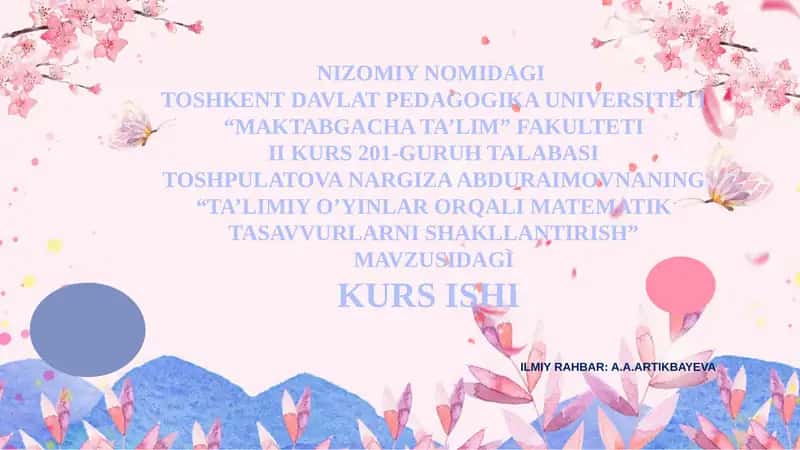 TA’LIMIY O’YINLAR ORQALI MATEMATIK TASAVVURLARNI SHAKLLANTIRISH 1