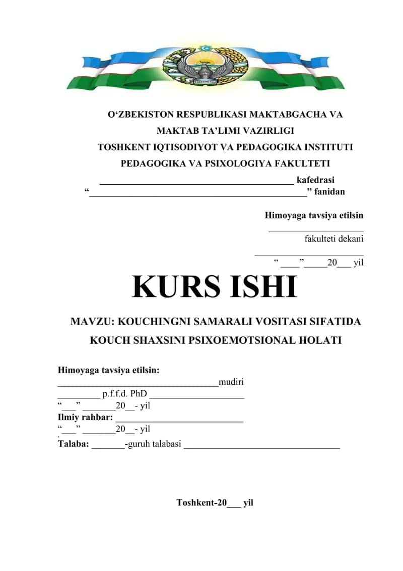 KOUCHINGNI SAMARALI VOSITASI SIFATIDA KOUCH SHAXSINI PSIXOEMOTSIONAL HOLATI 1
