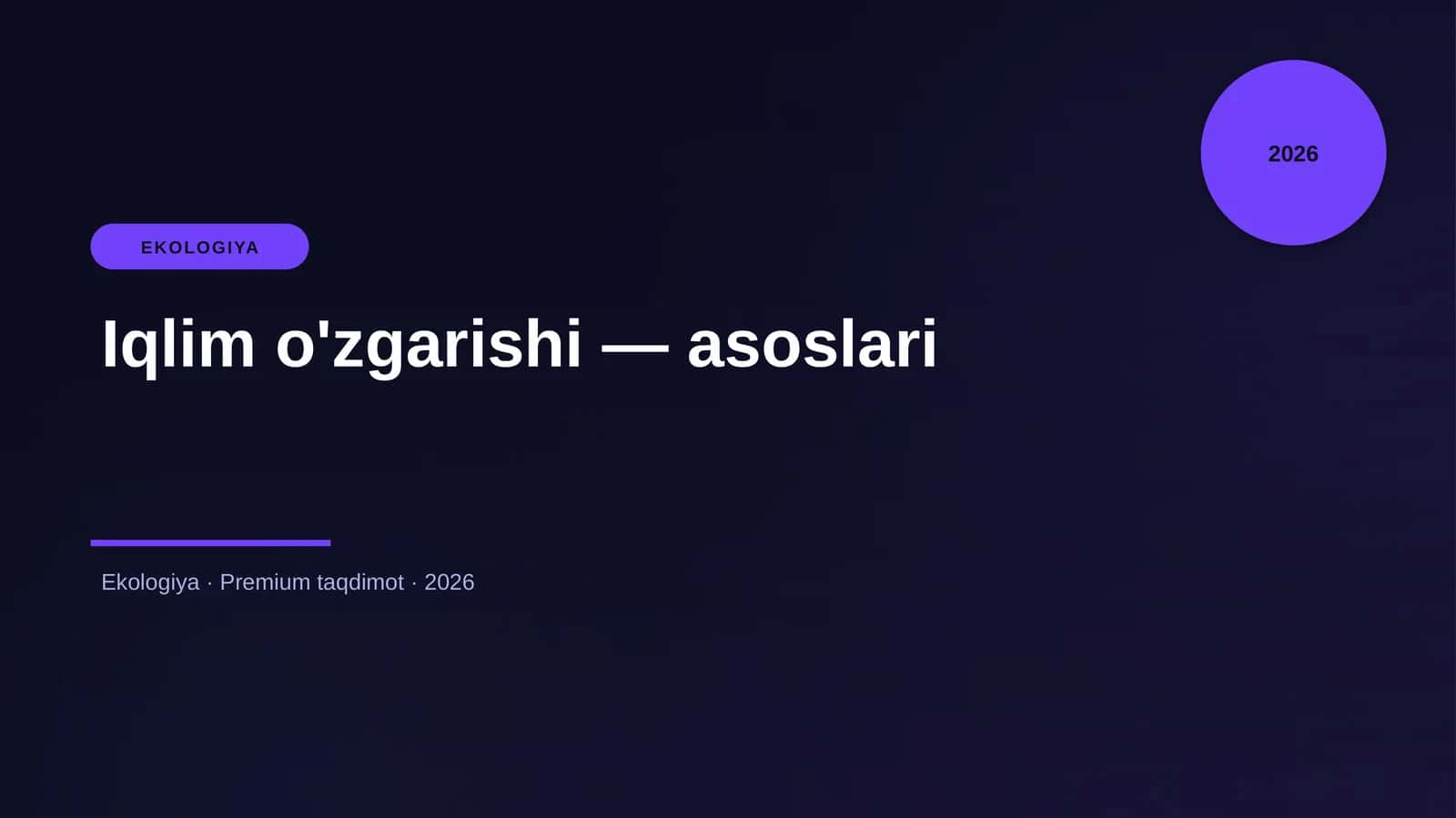 Iqlim o'zgarishi — asoslari 1