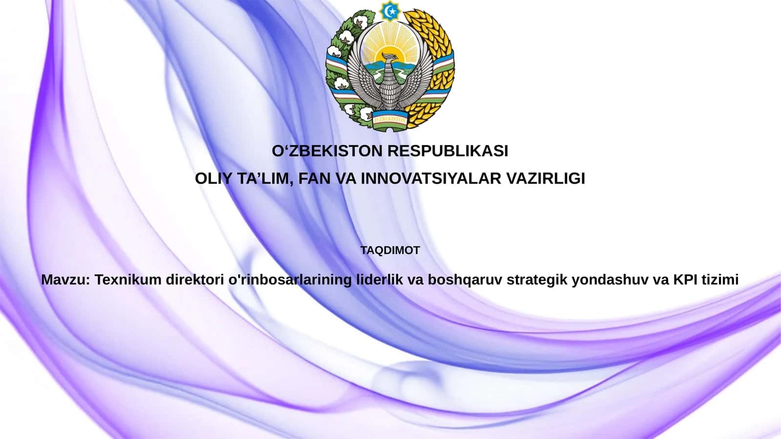 Texnikum direktorio'rinbosarlariningliderlikvaboshqaruvstrategikyondashuvvaKPItizimi 1
