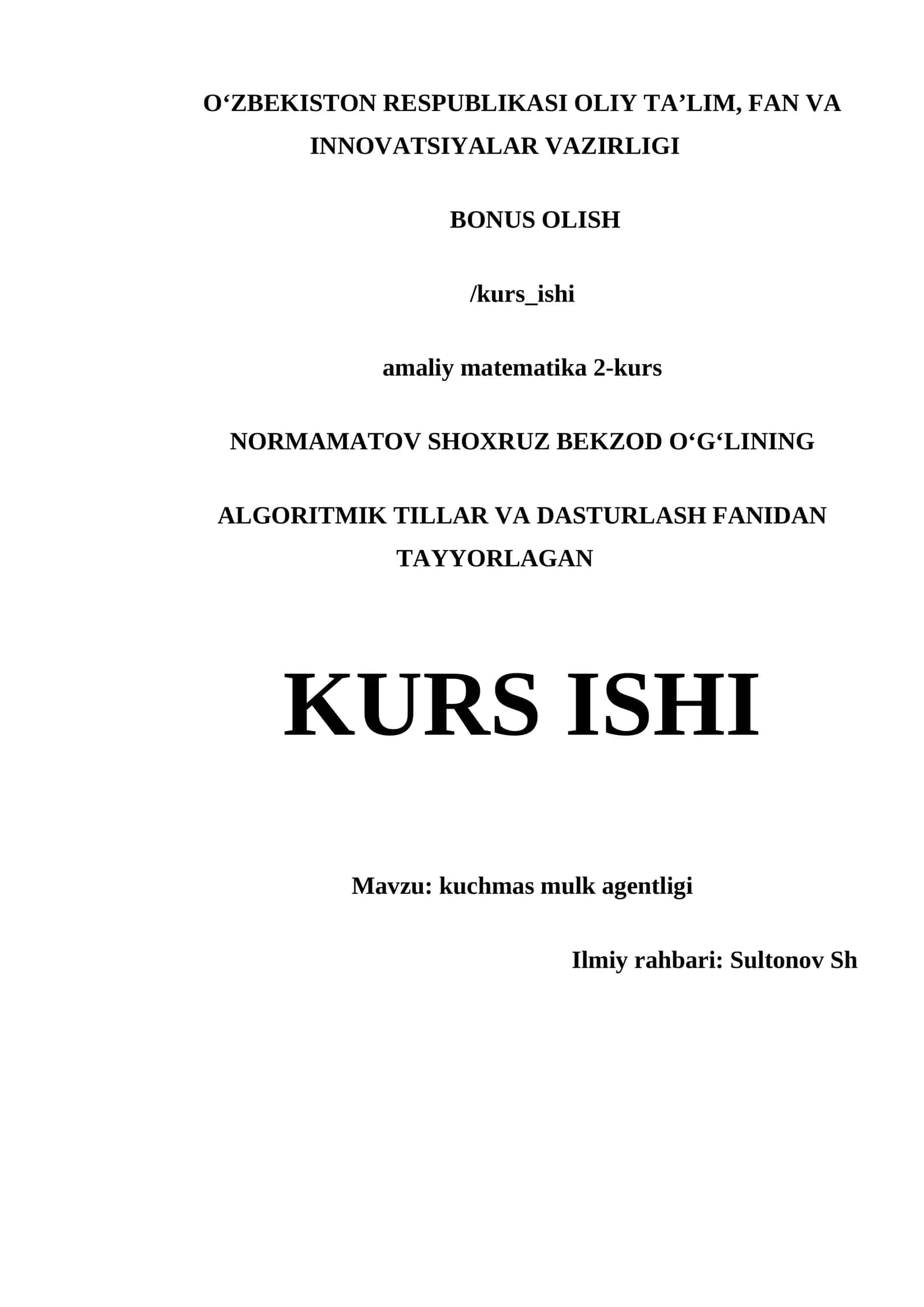 Kuchmas Mulk Agentligi 1
