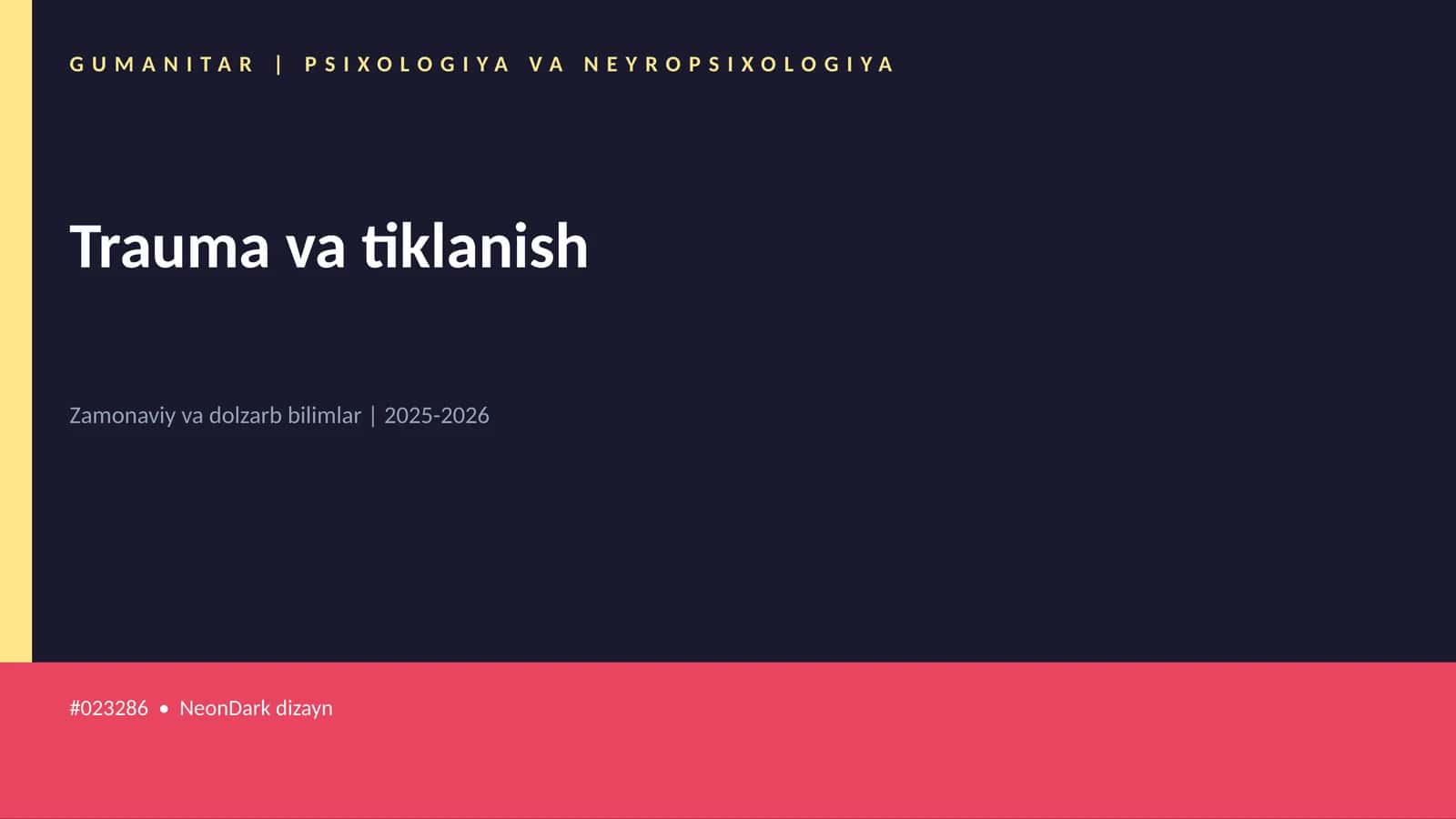 Trauma va tiklanish 1