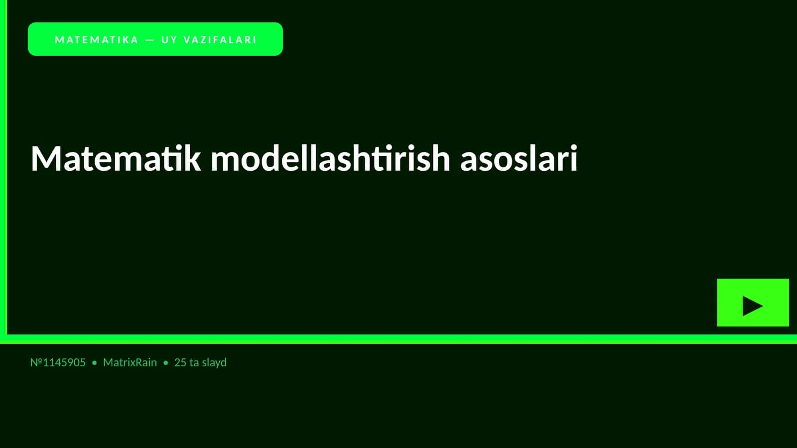 Matematika — Uy vazifalari 1
