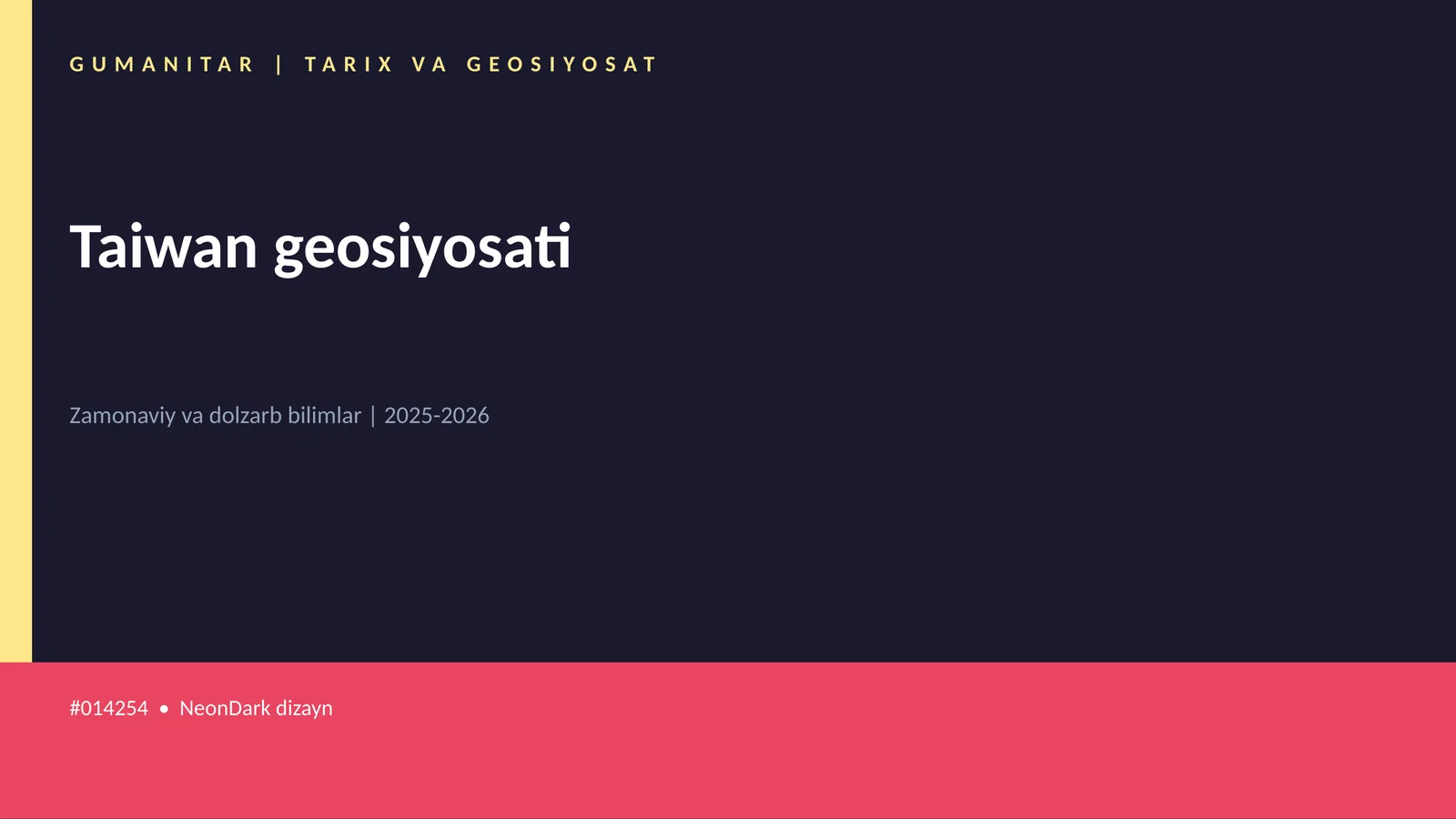 Taiwan geosiyosati 1