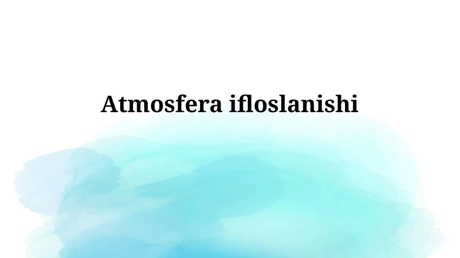 Atmosfera ifloslanishi 1
