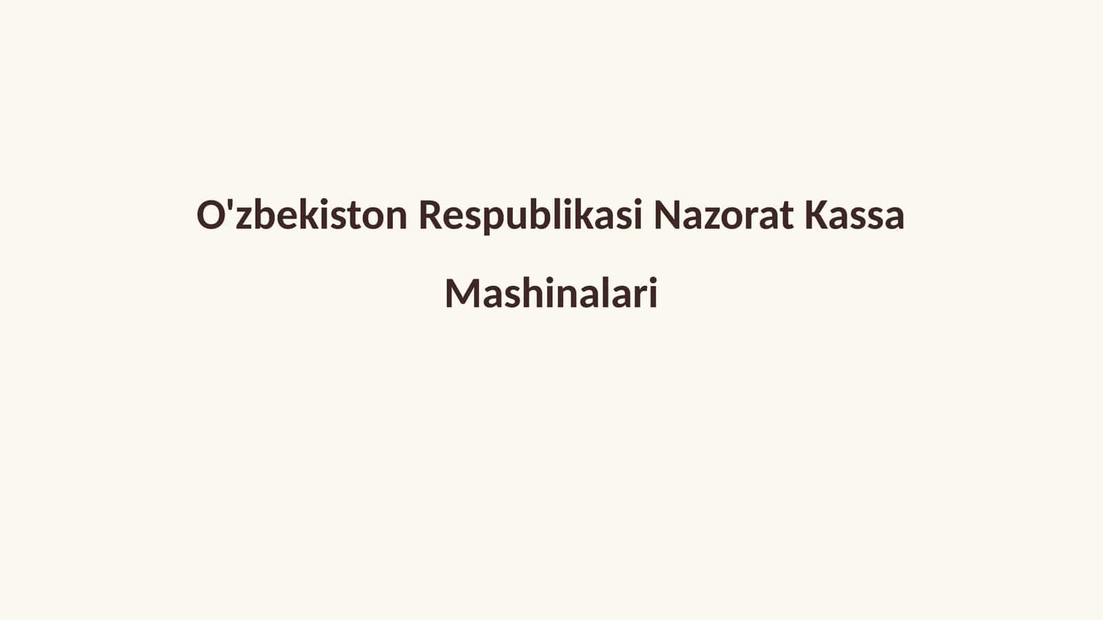 Nazorat Kassa Mashinalari 1