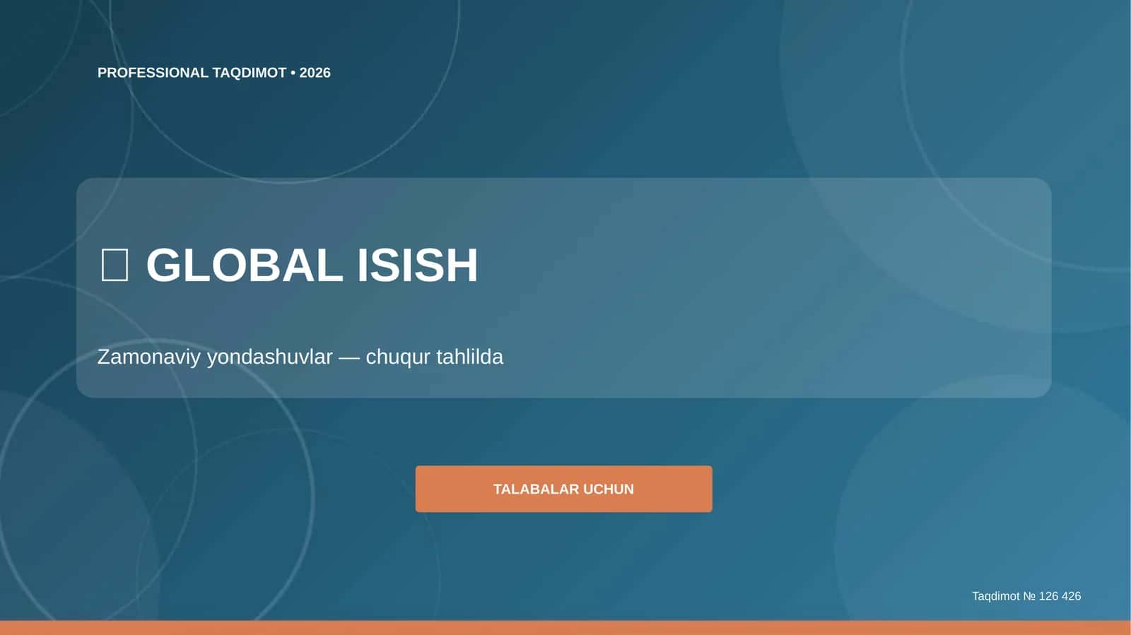 GLOBAL ISISH: Zamonaviy Yondashuvlar 1