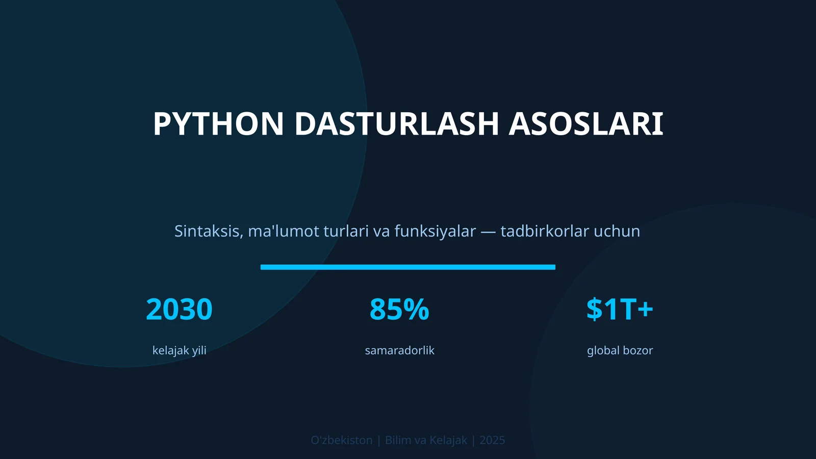PYTHON DASTURLASH ASOSLARI 1