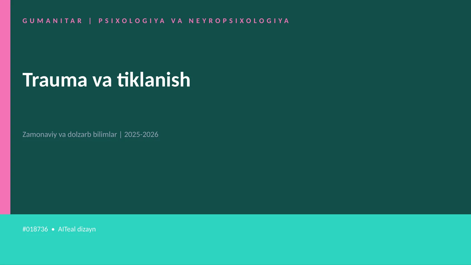 Trauma va tiklanish 1
