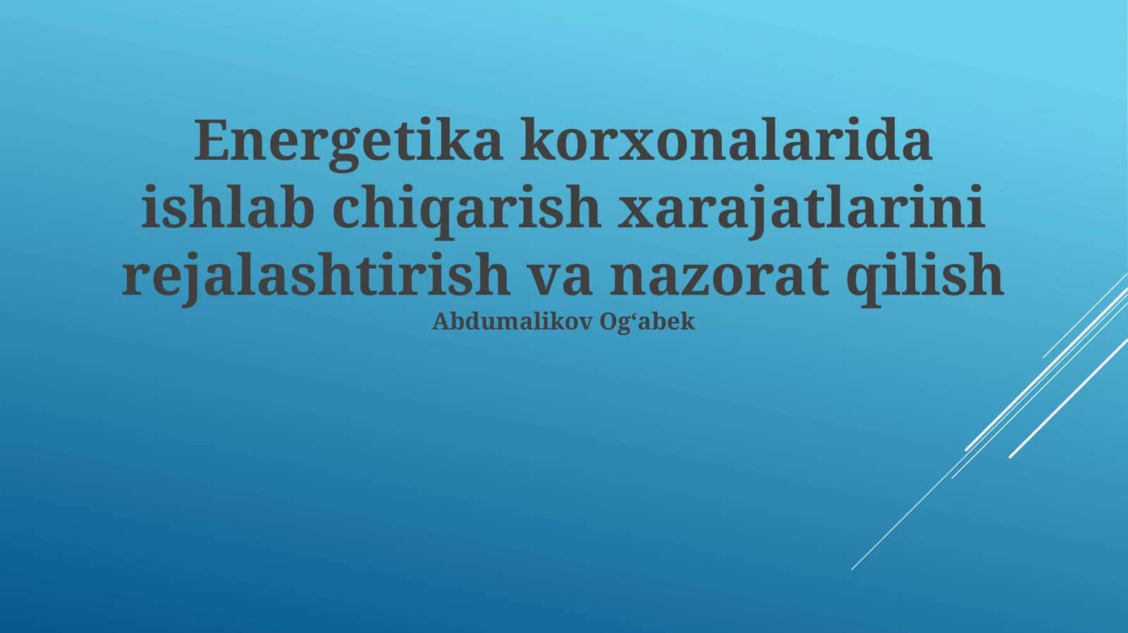 Ishlab Chiqarish Xarajatlarini Nazorat Qilish Usullari 1