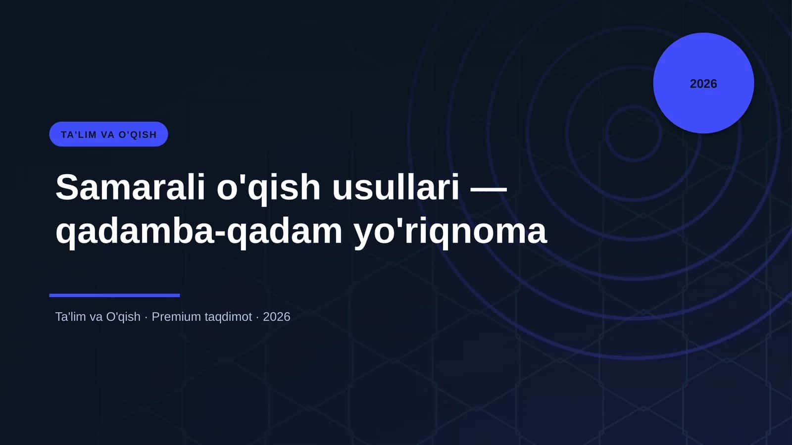 Samarali o'qish usullari — qadamba-qadam yo'riqnoma 1