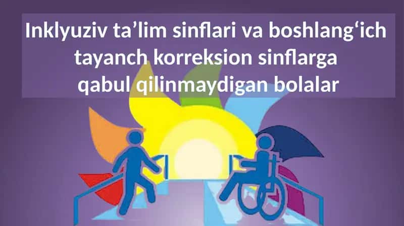 Inklyuziv ta'lim sinflari va boshlang'ich tayanch korreksion sinflarga qabul qilinmaydigan bolalar 1