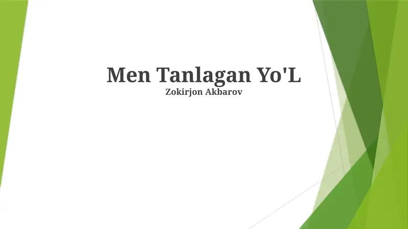 Men Tanlagan Yo'L 1
