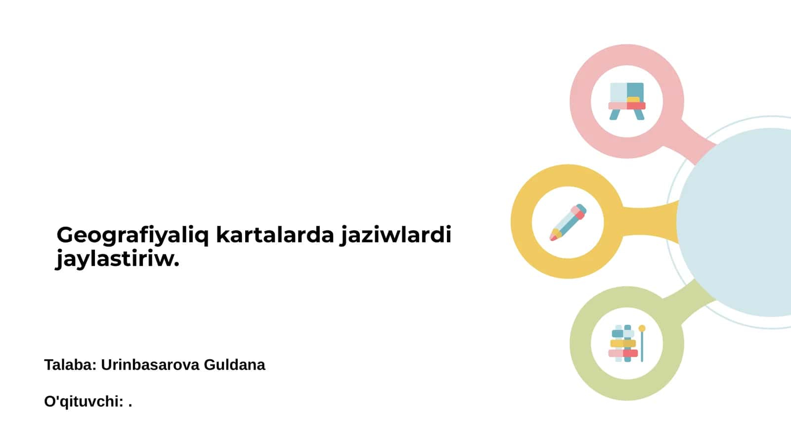 Geografiyaliq kartalarda jaziwlardi jaylastiriw 1