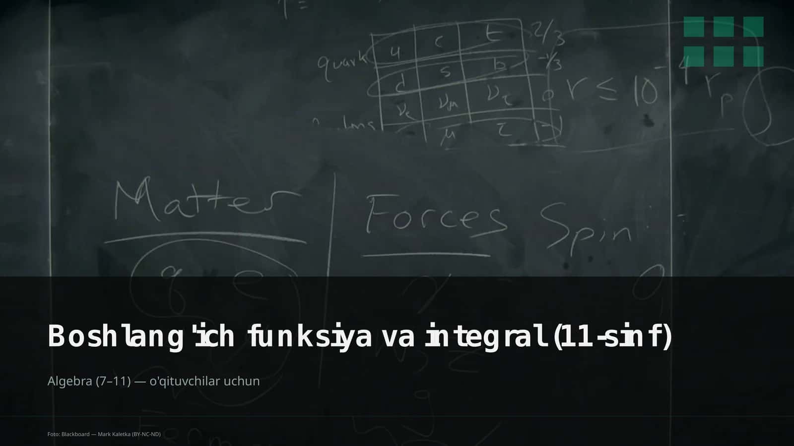 Boshlang'ich funksiya va integral (11-sinf) 3