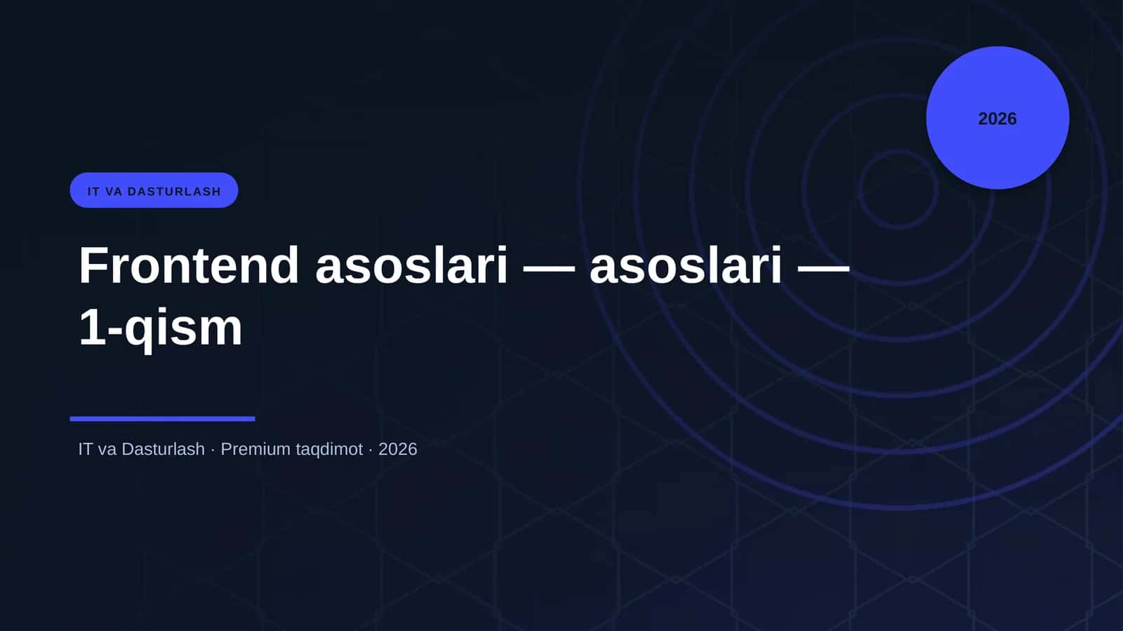 Frontend asoslari — asoslari — 1-qism 1