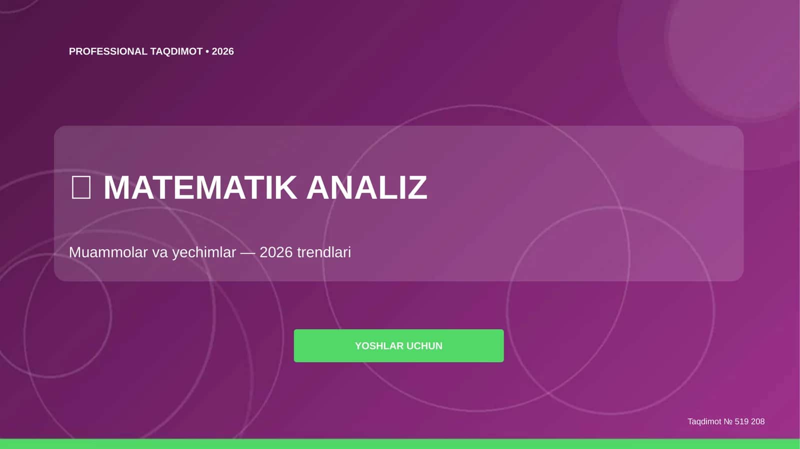 Matematik analiz: Muammolar va yechimlar (2026 trendlari) 1
