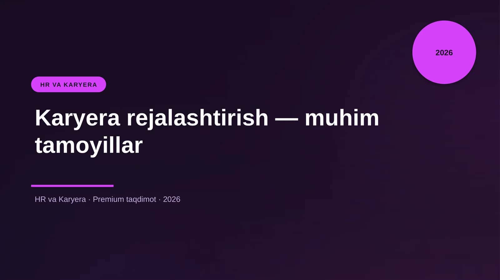 Karyera rejalashtirish — muhim tamoyillar 1