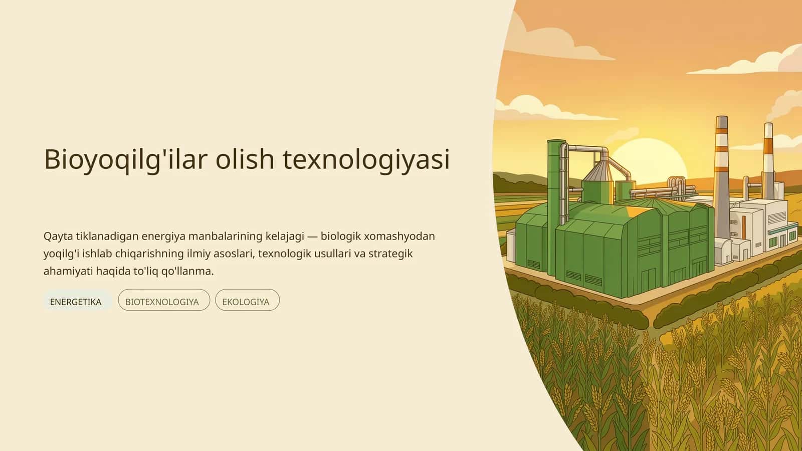 Bioyoqilg'ilar olish texnologiyasi 1