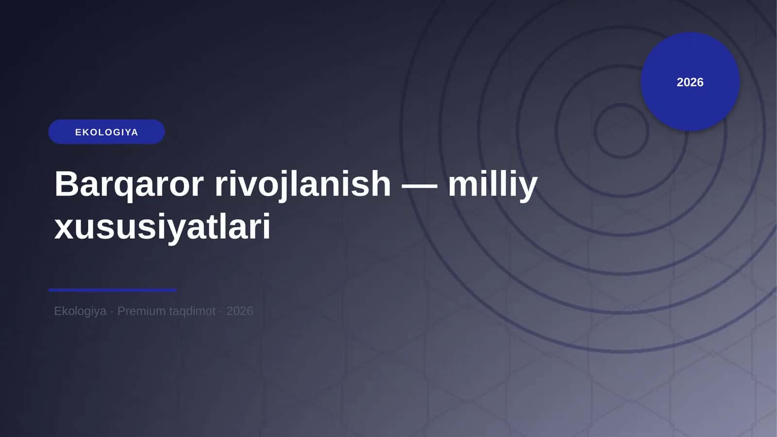 Barqaror rivojlanish — milliy xususiyatlari 1
