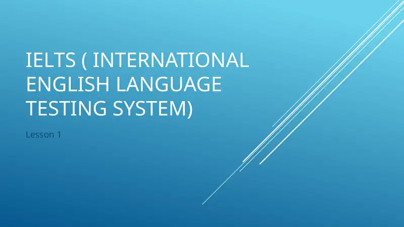 IELTS Lesson 1 1