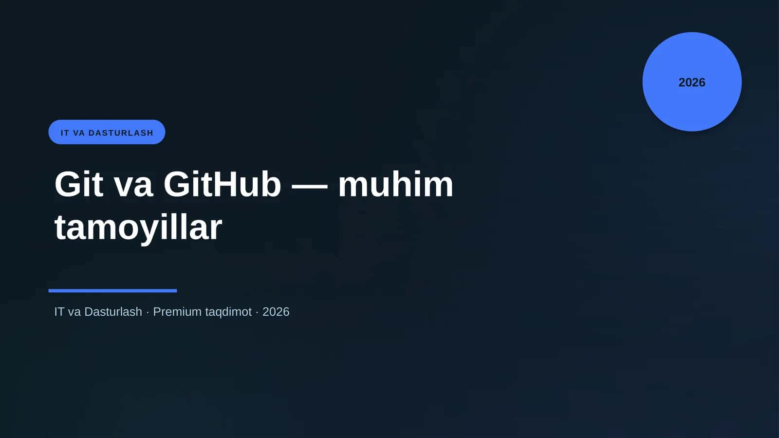 Git va GitHub — muhim tamoyillar 1