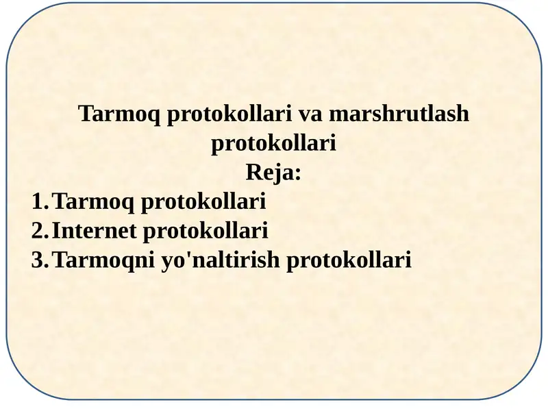 Tarmoqprotokollari 1