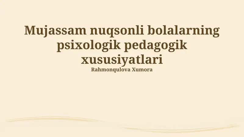 Murakkab nogiron bolalar psixologiyasi 1