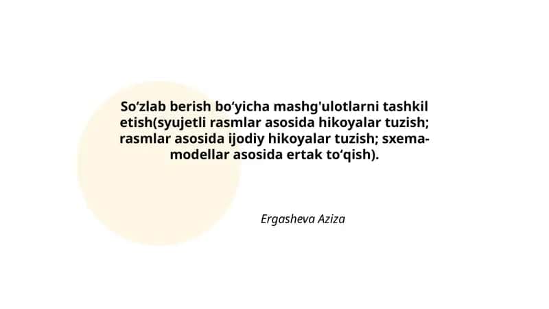 Soʻzlab berish boʻyicha mashg'ulotlarni tashkil etish 1