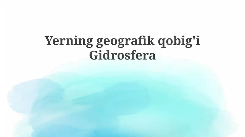 Gidrosfera 1