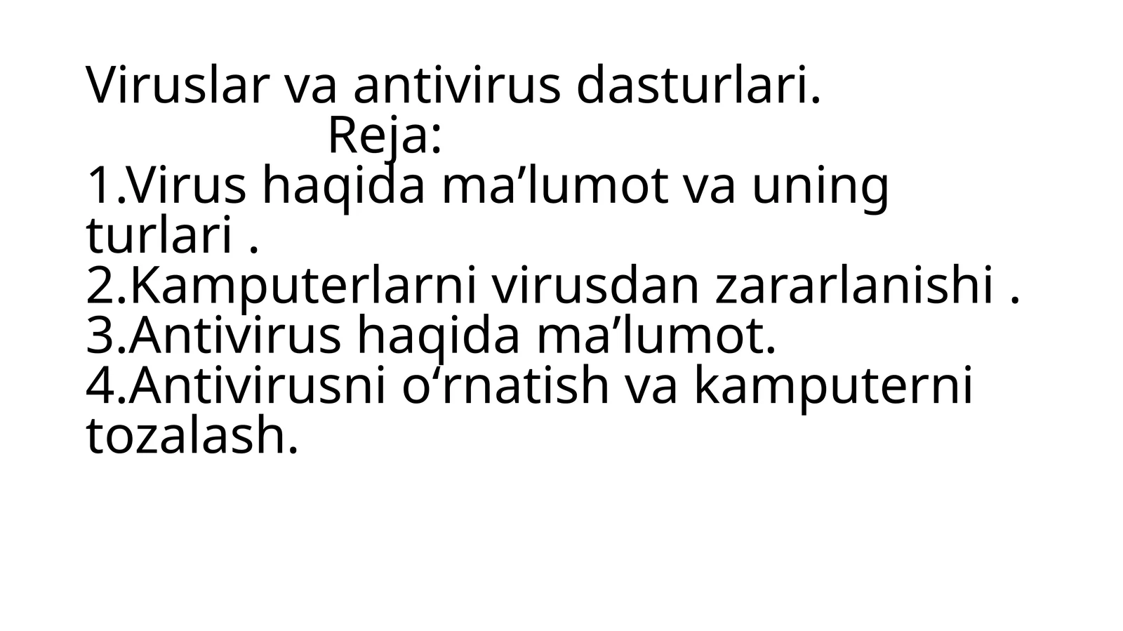 Viruslar va antivirus dasturlari 1