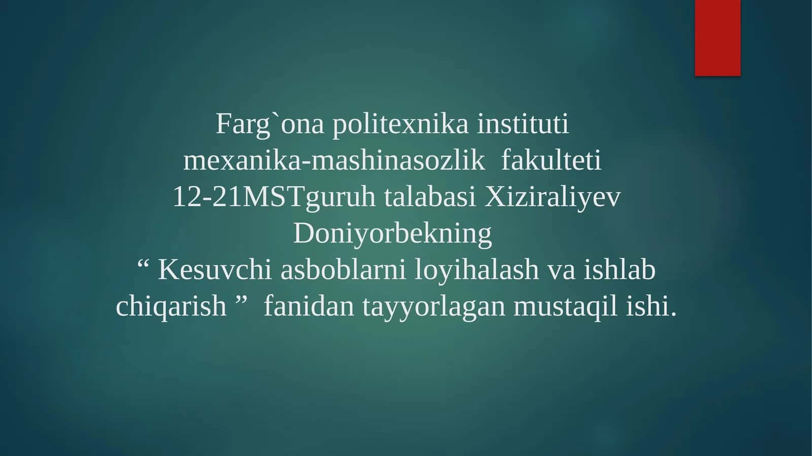 Metchiklar va Konstruktiv Elementlari 1
