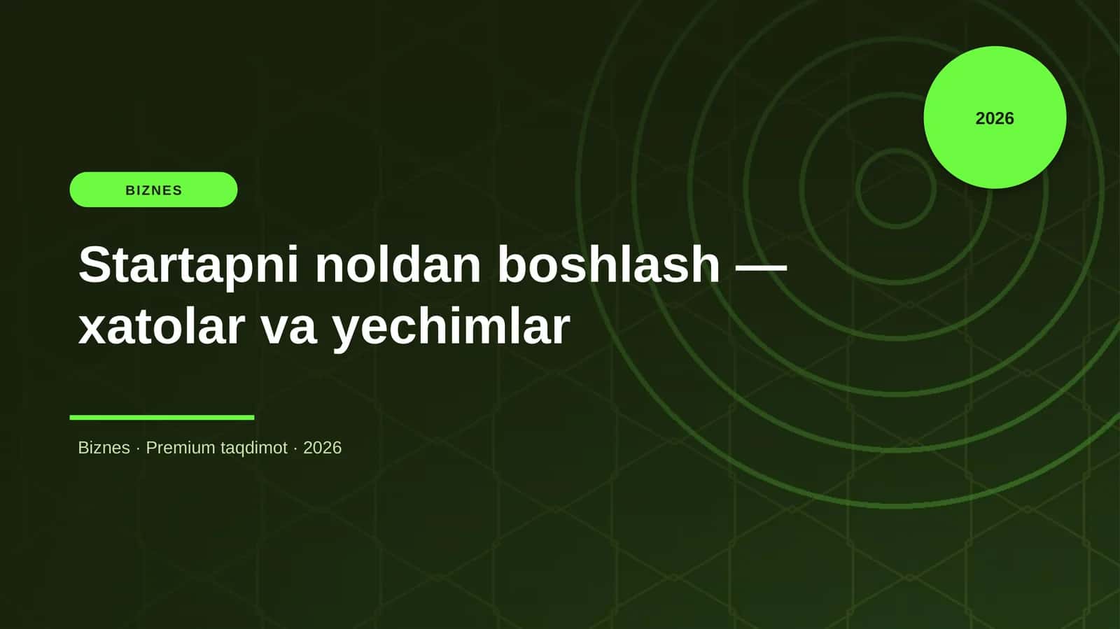 Startapni noldan boshlash — xatolar va yechimlar 1