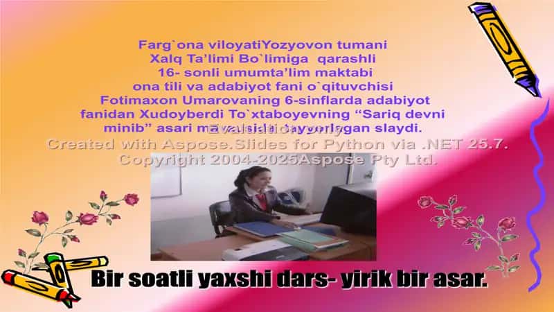 Slaid dars - Sariq devni minib 1