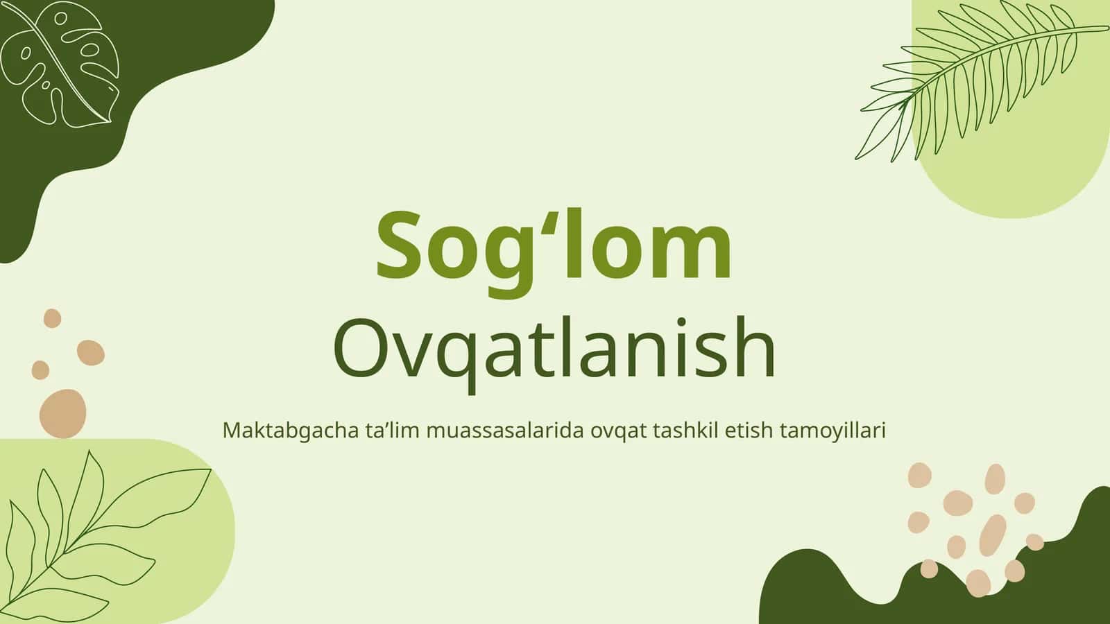 MTTda sog`lom ovqatlantirishni tashkil etish ,maktabgacha  ta`lim tashkilotlarida sog`lom ovqatlantirishni  tashkil etishning mazmun mohiyati 1
