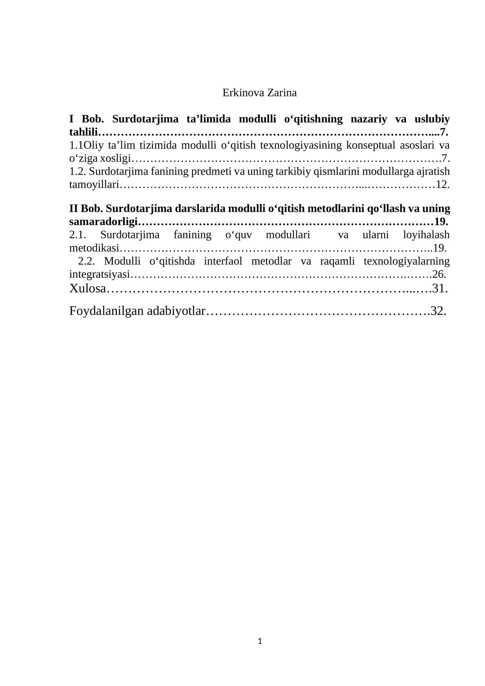 Surdotarjima ta’limida modulli o‘qitish 1