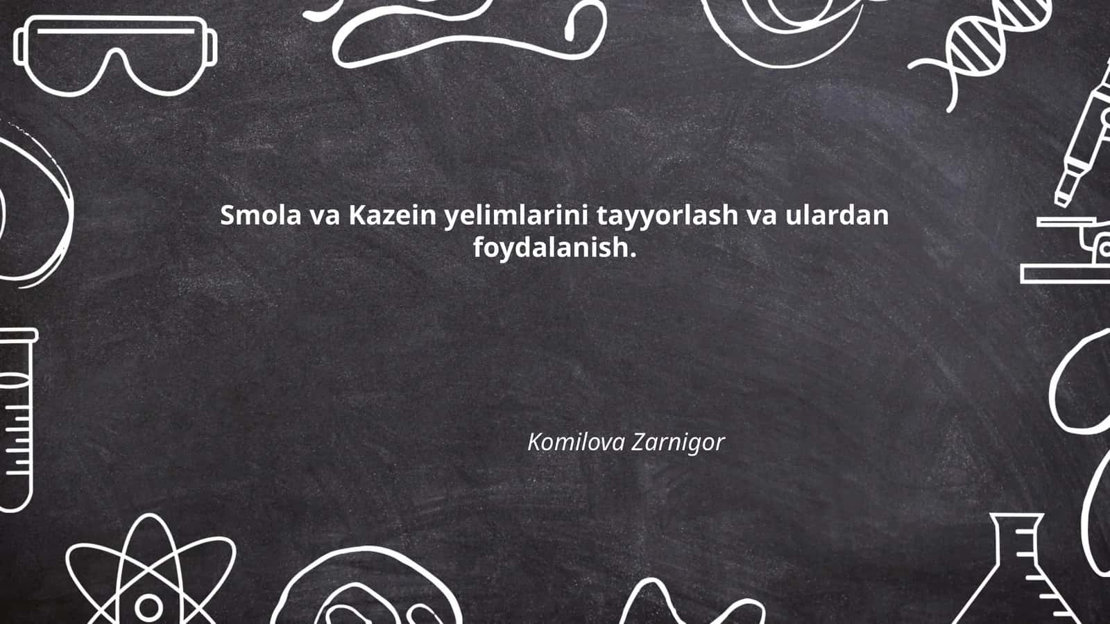 Smola va Kazein yelimlarini tayyorlash va ulardan foydalanish 1