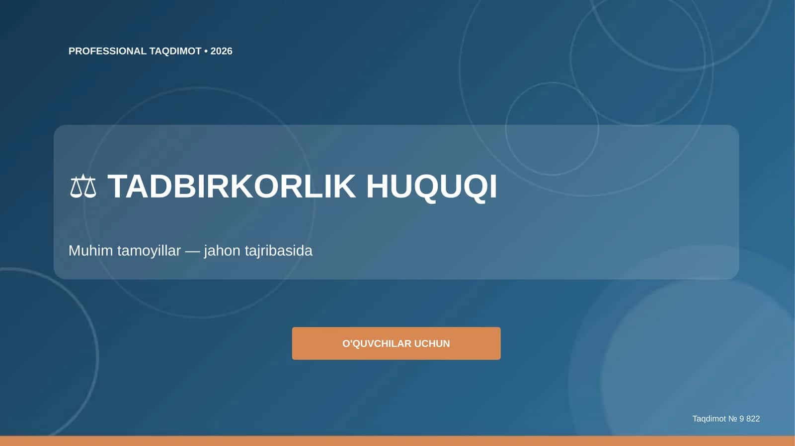 Tadbirkorlik huquqi: Muhim tamoyillar (jahon tajribasida) [o'quvchilar uchun] 1