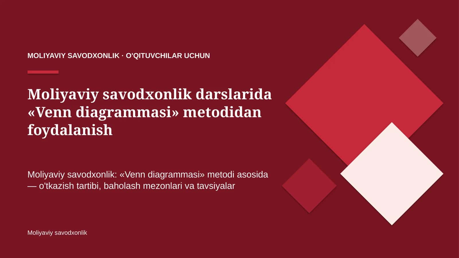 moliyaviy savodxonlik darslarida venn diagrammasi metodidan foydalanish 5956 1