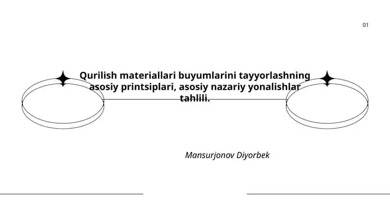 Qurilish materiallari buyumlarini tayyorlashning asosiy printsiplari 1