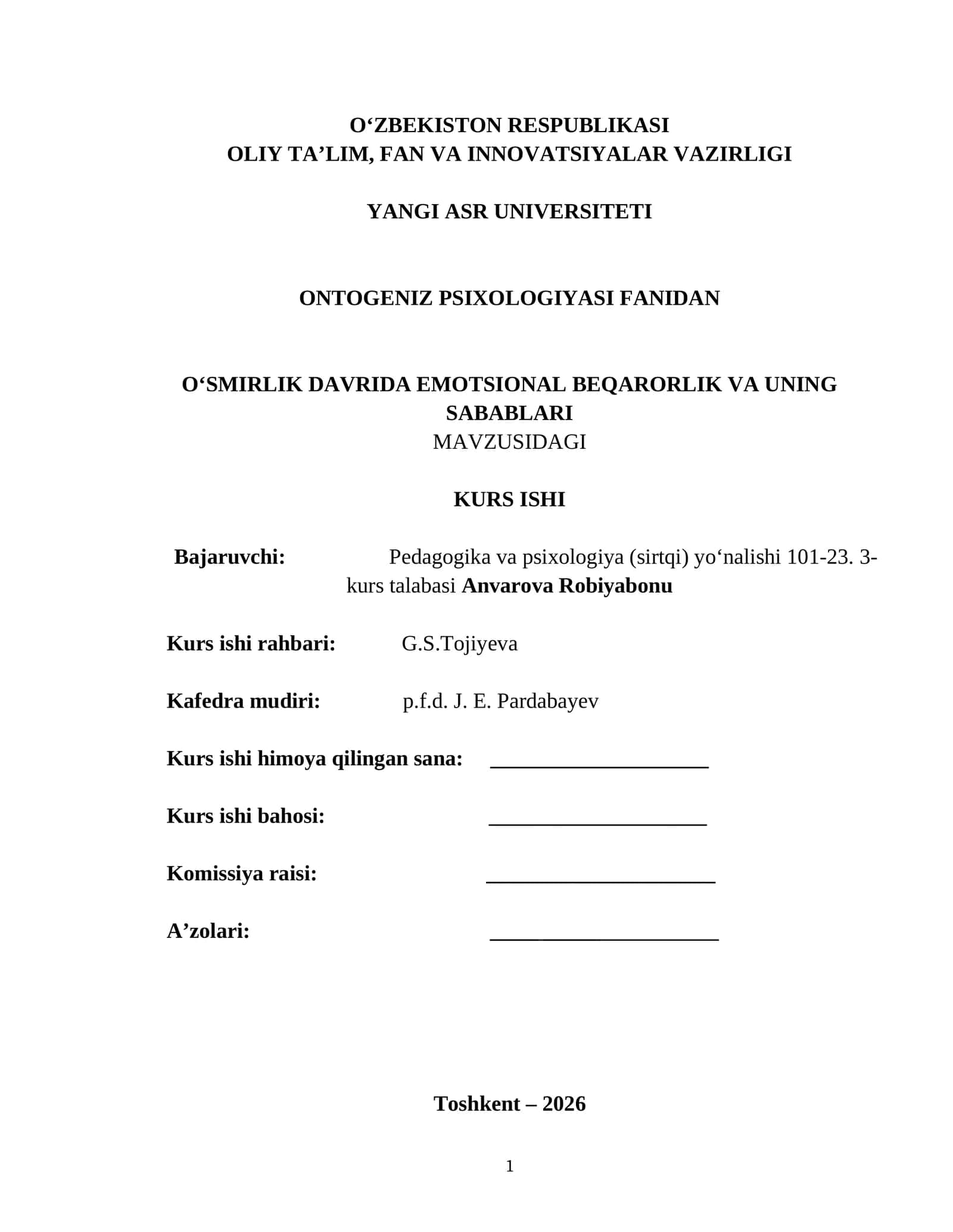 O‘SMIRLIK DAVRIDA EMOTSIONAL BEQARORLIK VA UNING SABABLARI 1