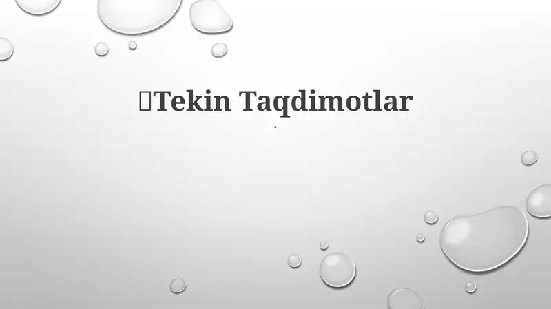 Tekin Taqdimotlar 1