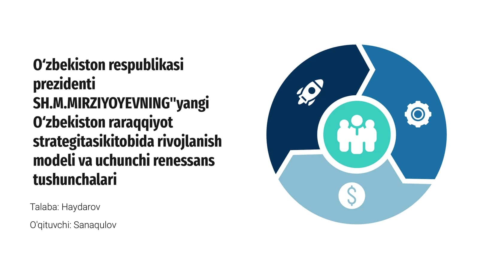 Oʻzbekiston respublikasi prezidenti SH.M.MIRZIYOYEVNING yangi Oʻzbekiston raraqqiyot strategitasikitobida rivojlanish modeli va uchunchi renessans tushunchalari 1