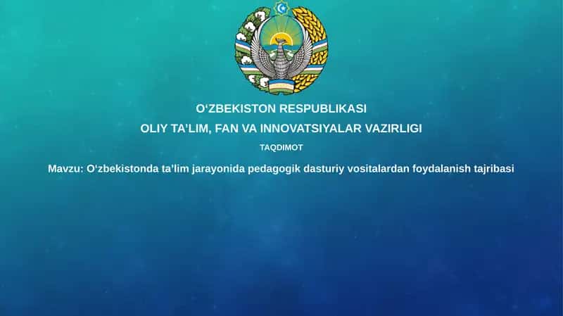 Pedagogik dasturiy ta'minotning O'zbekistonda rivojlanish tarixi va istiqbollari 1