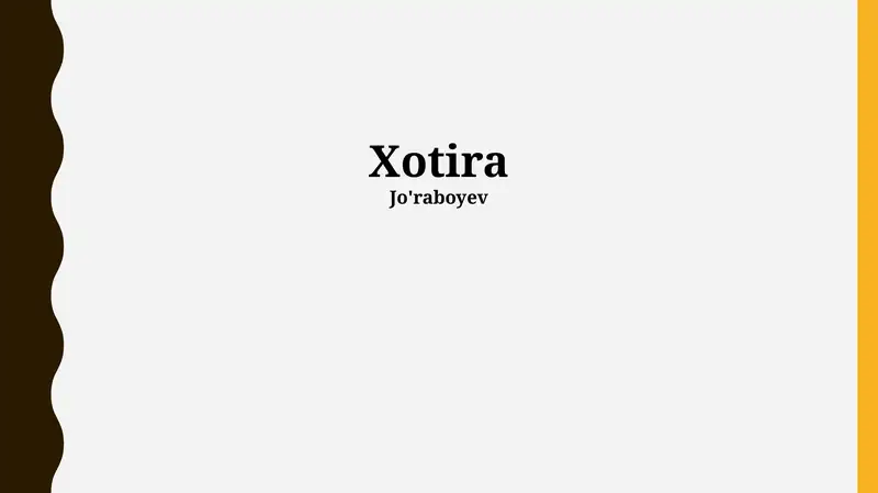 Xotira 1