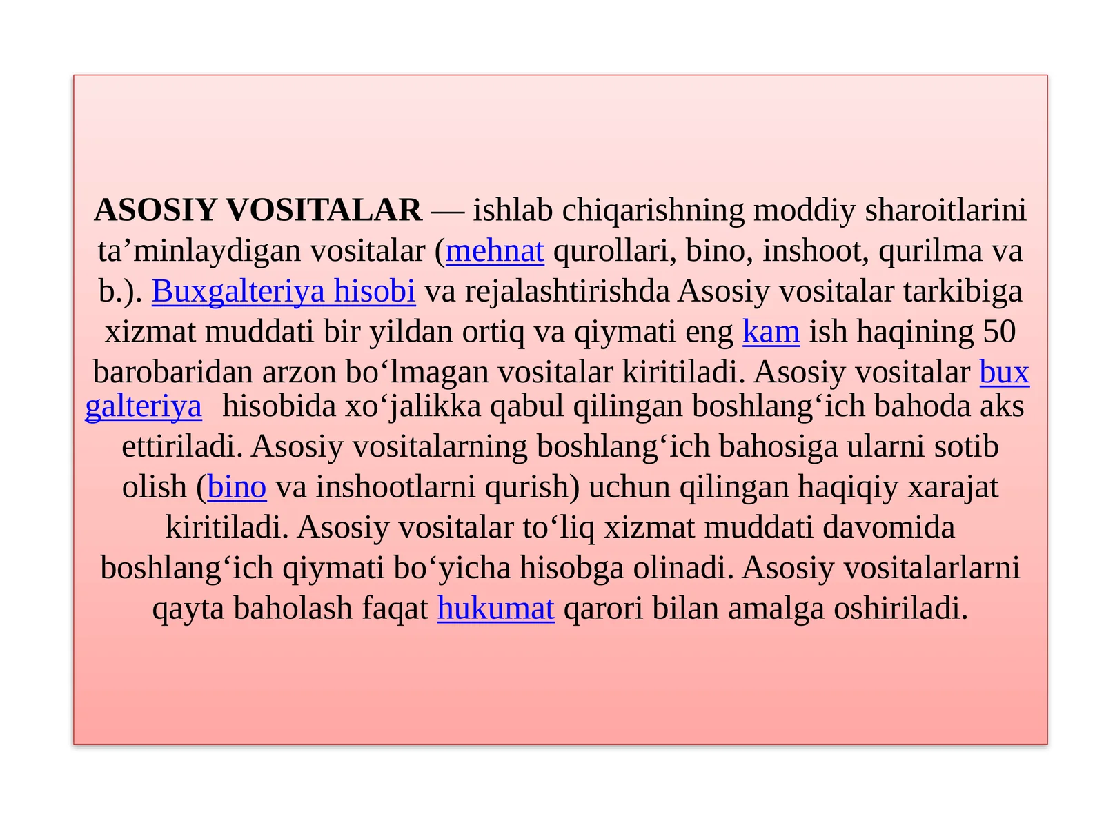 Asosiy Vositalar 1